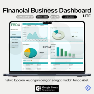 Financial Business Dashboard Lite 2.0 (FBDLite) - Template Spreadsheet Excel Online Modern Format Google Sheets Laporan Keuangan Bisnis dan Usaha UMKM FBD LITE | rah Muda12