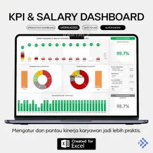 Template Excel Slip Gaji & KPI Kehadiran Karyawan Otomatis - Integrasi Fingerprint termasuk perhitungan pph 21 pph21 pajak untuk HR Bisnis dan Usaha