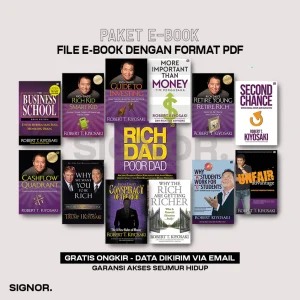 Paket 14in1 Ebook Karya Robert T. Kiyosaki (Cashflow Quadrant - Rich Dad Poor Dad - Unfair Advantage - Conspiracy The Rich - Second Chance - The Business School - Guide To Investing)